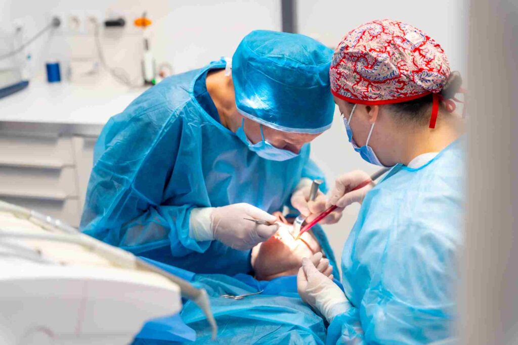 Dentist performing complex dental procedure in Centreville, VA